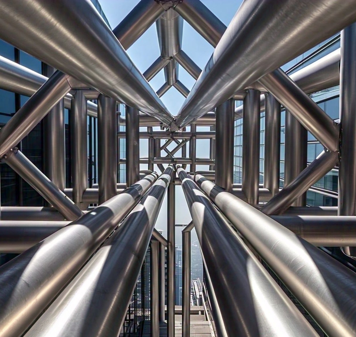 Engineered steel roof trusses and structural framework